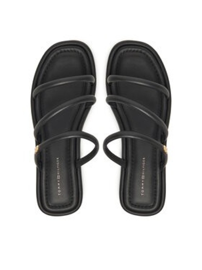 Tommy Hilfiger Klapki Strappy Leather Mule FW0FW08939 Czarny
