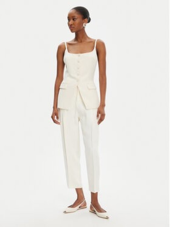 Elisabetta Franchi Spodnie materiałowe PA-094-52E2-V450 Écru Regular Fit