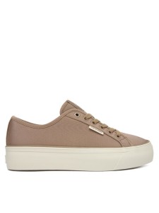 Calvin Klein Sneakersy Vulc Flatform Lace Up Moire YW0YW02012 Brązowy