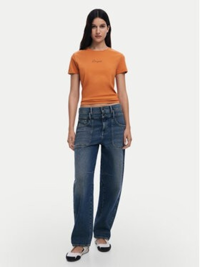 Desigual T-Shirt 25SWTK15 Pomarańczowy Regular Fit