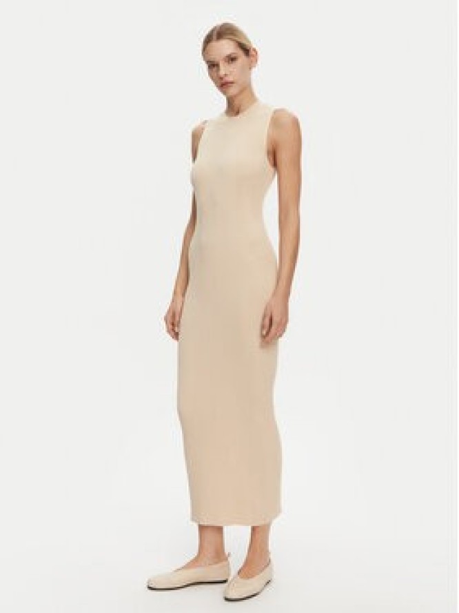 Kontatto Sukienka dzianinowa 3M0512C Beżowy Regular Fit