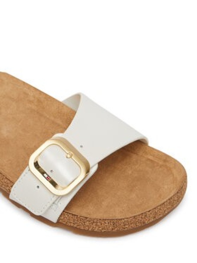 Tommy Hilfiger Klapki Cork Footbed Slip-On FW0FW09344 Biały