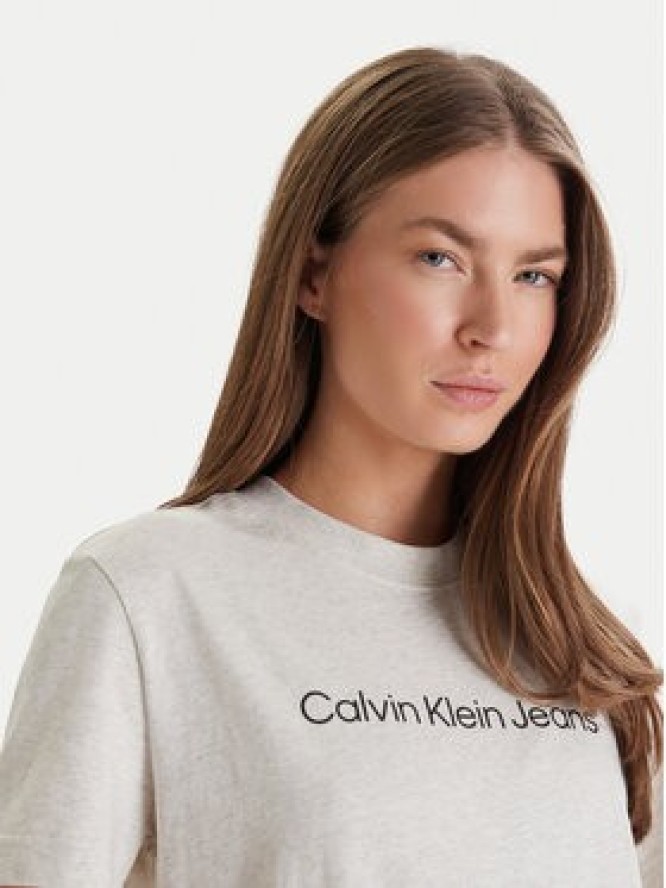 Calvin Klein Jeans T-Shirt LV047C912G Beżowy Regular Fit