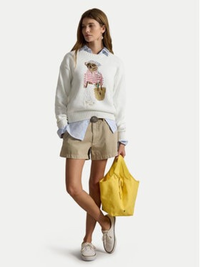 Polo Ralph Lauren Sweter 211A12723001 Biały Relaxed Fit