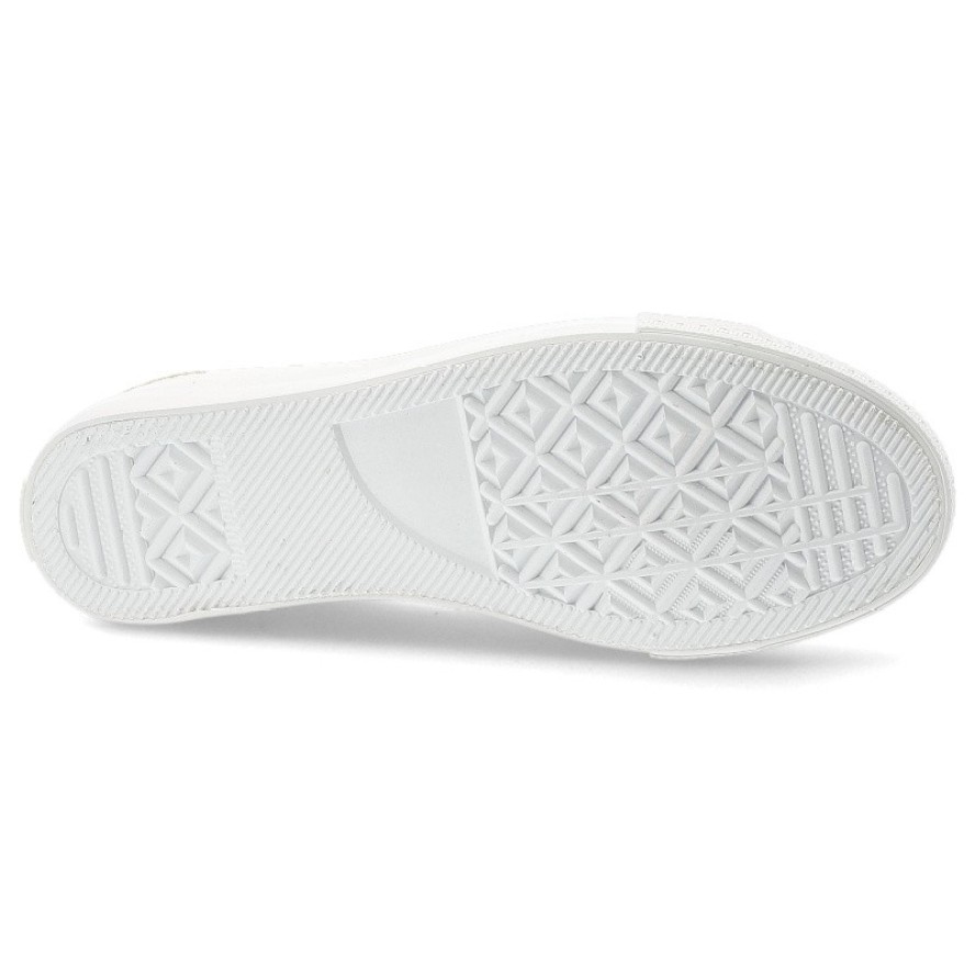 Trampki damskie Lee Cooper, cholewka z materiału tekstylnego elastyczne sznurówki na płaskiej podeszwie, białe, LCW-26-02-4043L SVL-395