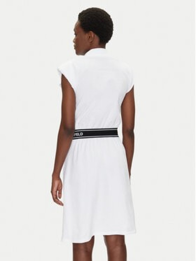 KARL LAGERFELD Sukienka codzienna A2W13038 Biały Regular Fit