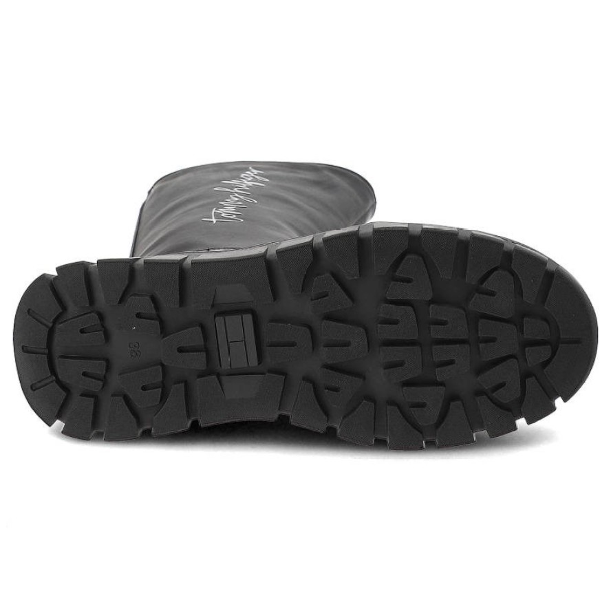 Czarne Kozaki Tommy Hilfiger Modne Buty Damskie