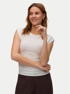 Vero Moda T-Shirt Avasarah 10342876 Biały Slim Fit