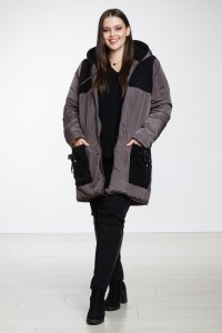 Brązowa kurtka Roksana XXL OVERSIZE JESIEŃ ZIMA