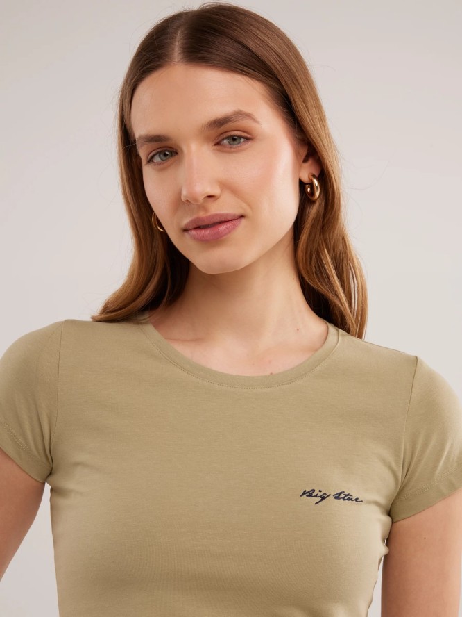 Koszulka damska z niewielkim logo zielona Irsera 300