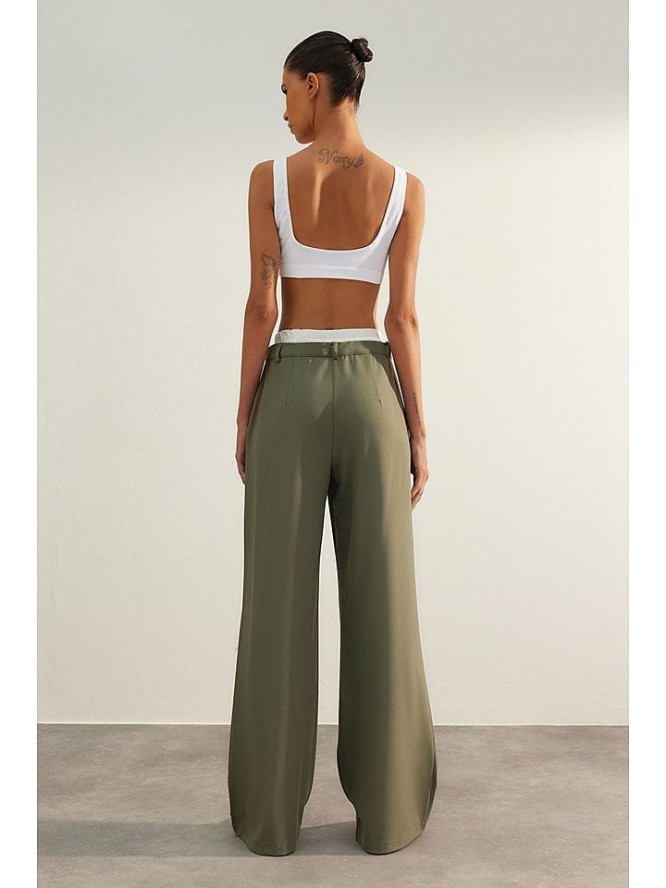 trendyol Spodnie w kolorze zielonym rozmiar: 36