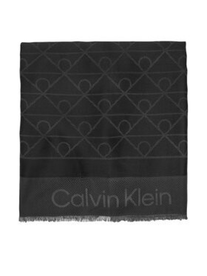 Calvin Klein Chusta Emblem Aop Tonal LV04D8063G Czarny