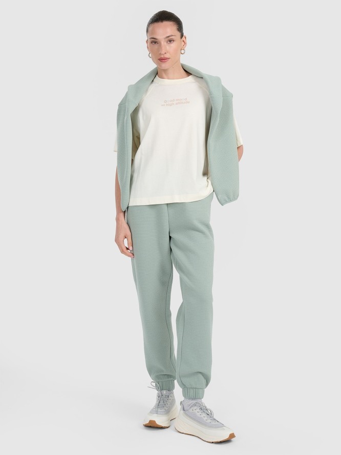 4F T-shirt oversize z nadrukiem damski - biały XXL