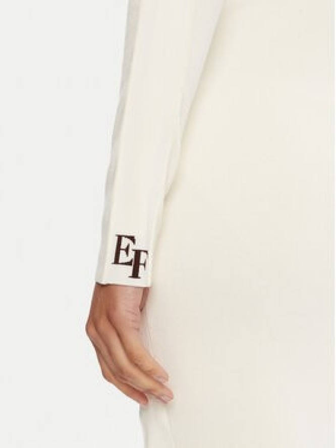 Elisabetta Franchi Sukienka dzianinowa AM-03S-56E2-V390 Écru Slim Fit