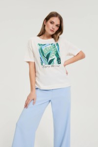T-shirt z nadrukiem biały