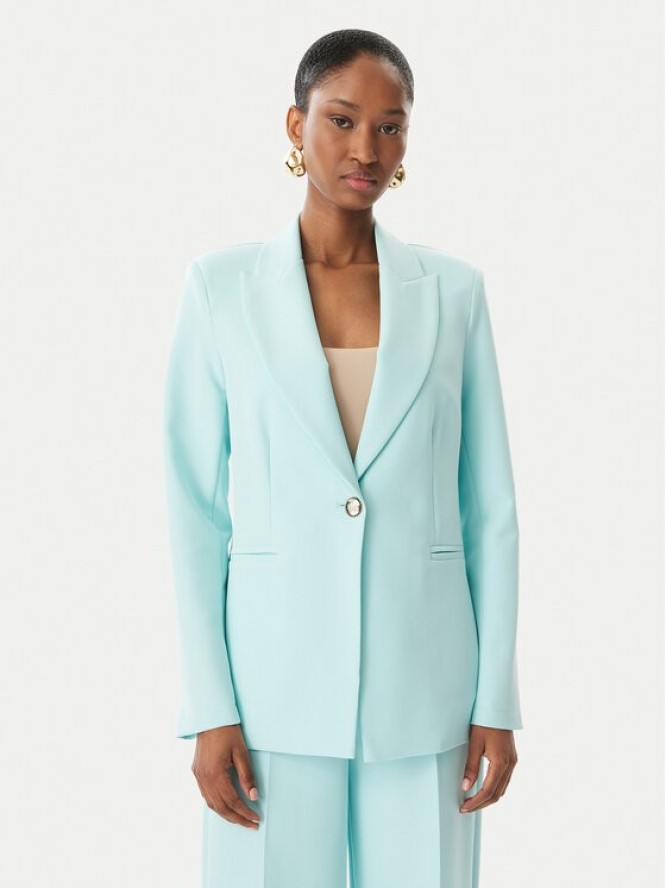 Maryley Marynarka 26EB187/43AC Turkusowy Regular Fit