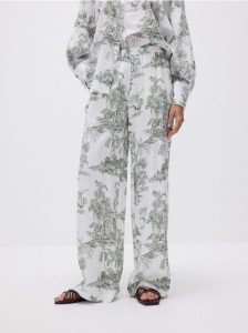 Luźne spodnie z dodatkiem lnu - wielobarwny