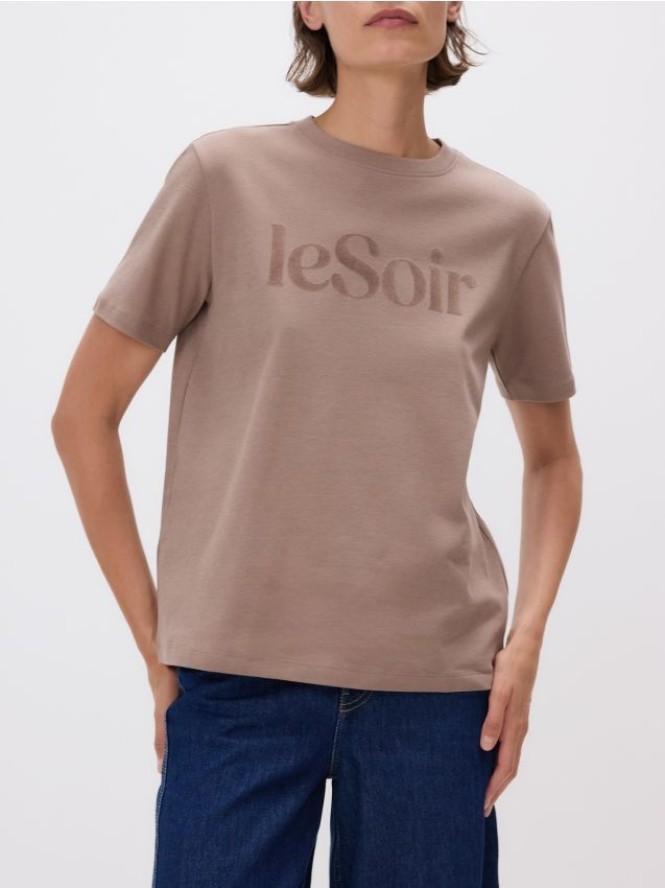 T-shirt z nadrukiem - brązowy