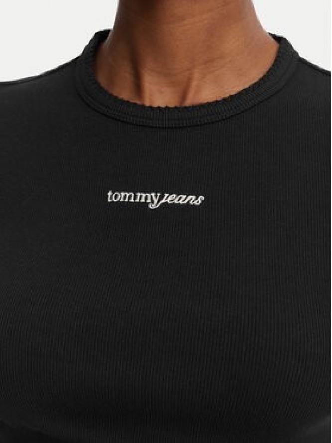 Tommy Jeans T-Shirt Script Rib DW0DW22809 Czarny Slim Fit