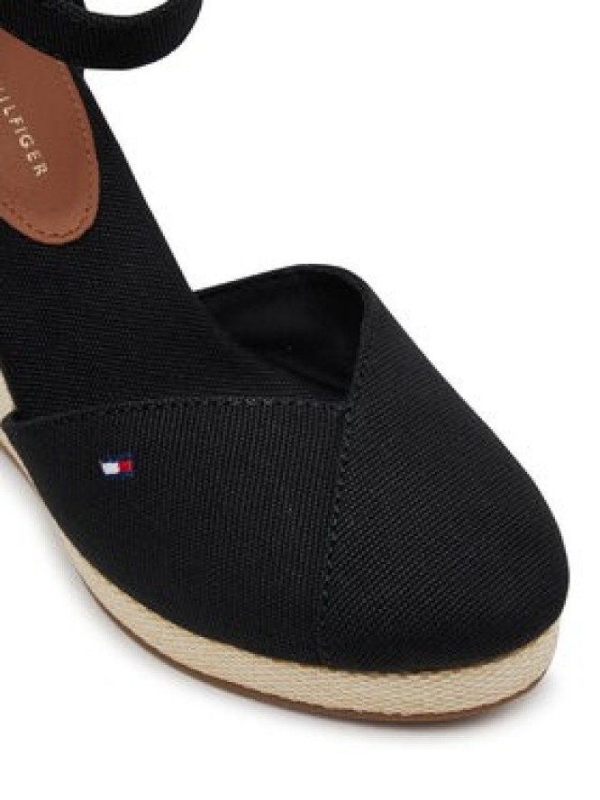 Tommy Hilfiger Półbuty Flag High Wedge Espad Closed Toe FW0FW08494 Czarny