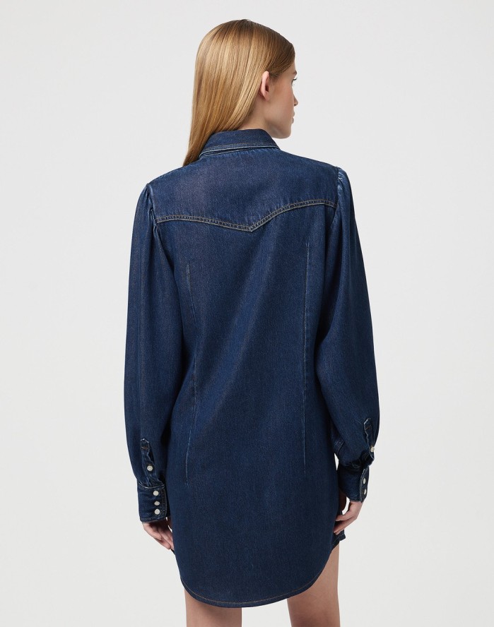 WRANGLER DAMSKA SUKIENKA JEANSOWA WRANGLER BALLOONSLEEVE SHIRT DRESS RINSE 112350339