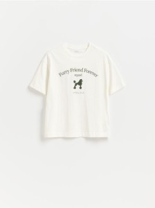 T-shirt z nadrukiem - złamana biel