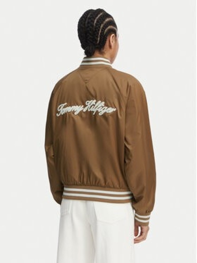 Tommy Hilfiger Kurtka bomber Logo Appliqué WW0WW48618 Brązowy jasny Regular Fit