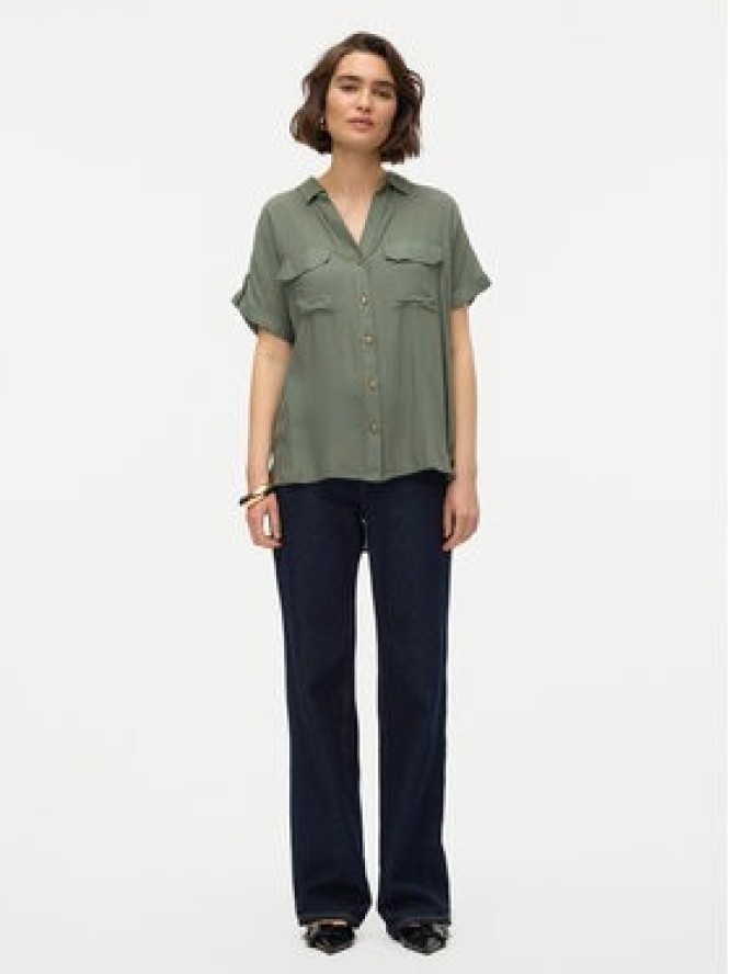 Vero Moda Koszula Bumpy 10310139 Zielony Regular Fit