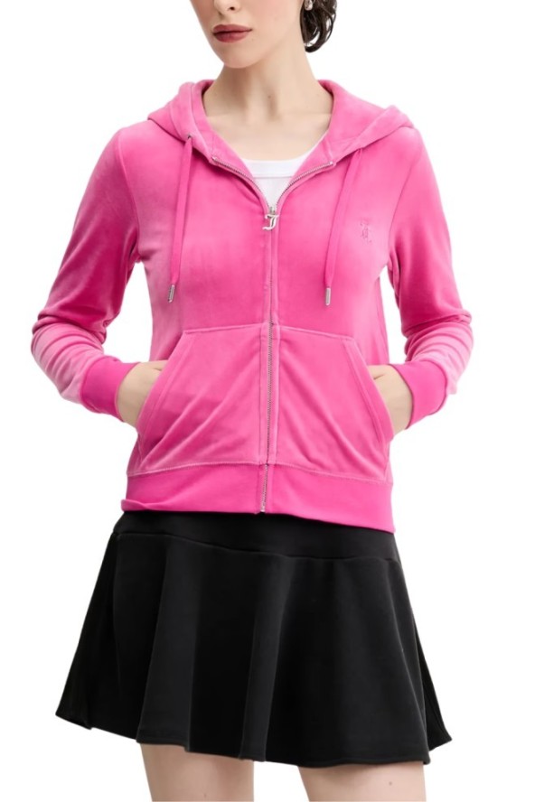 JUICY COUTURE Różowa bluza damska Robertson Hoodie, Rozmiar L