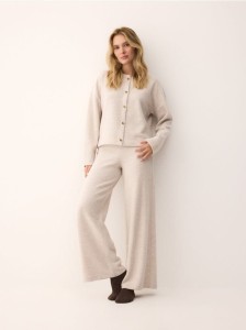 Szerokie spodnie - beżowy