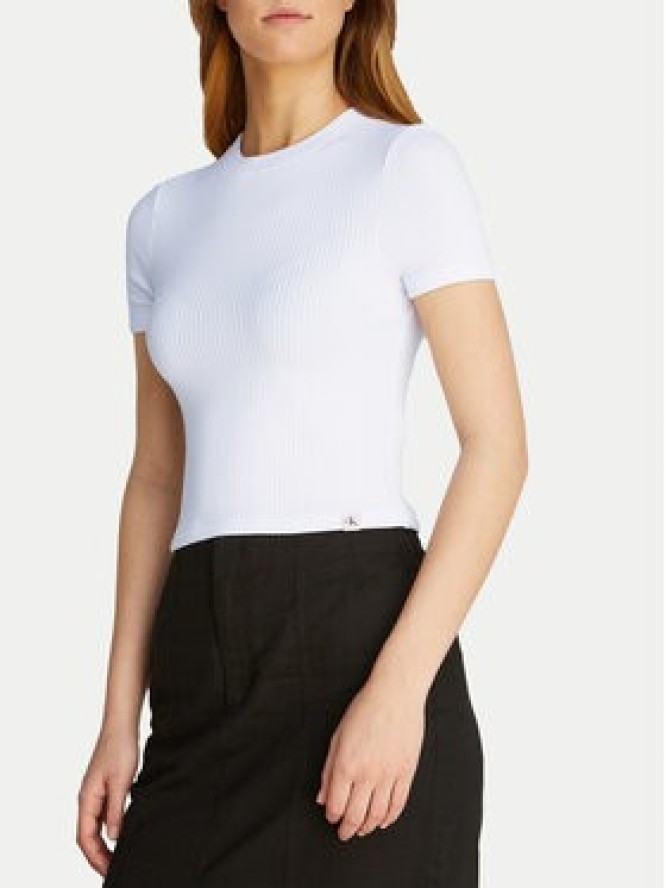 Calvin Klein Jeans T-Shirt J20J225239 Biały Slim Fit