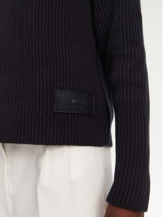 AMI Paris Sweter FKS024.KN0031 Granatowy Regular Fit