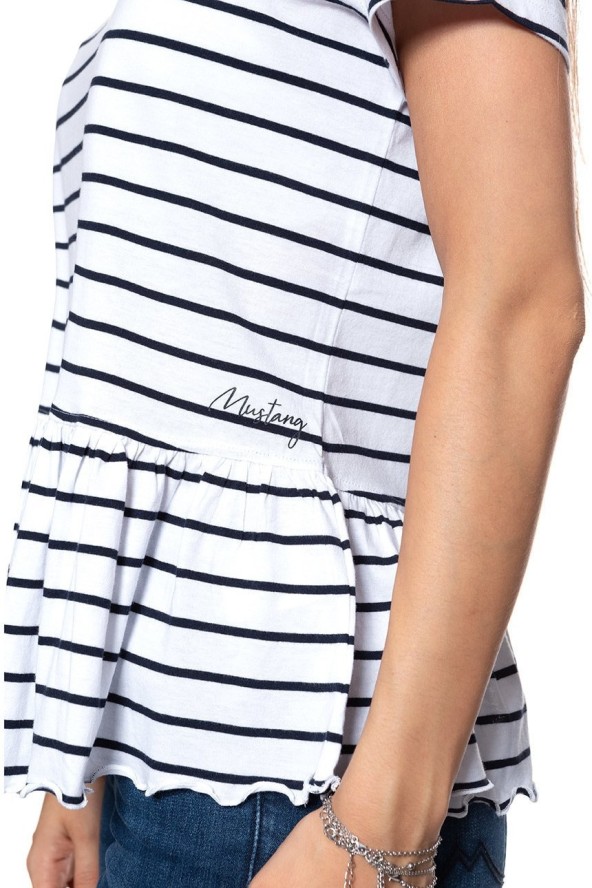 MUSTANG T SHIRT DAMSKI Alina C Ruffle 1009444 11722