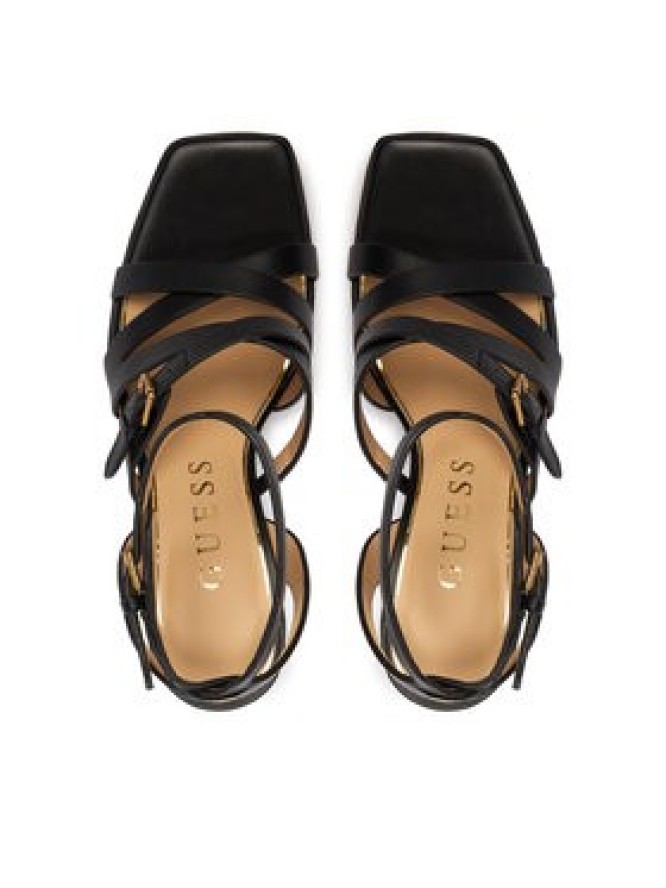 Guess Sandały FLJRAD LEA03 Czarny