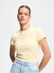 Bawełniany t-shirt - jasnożółty