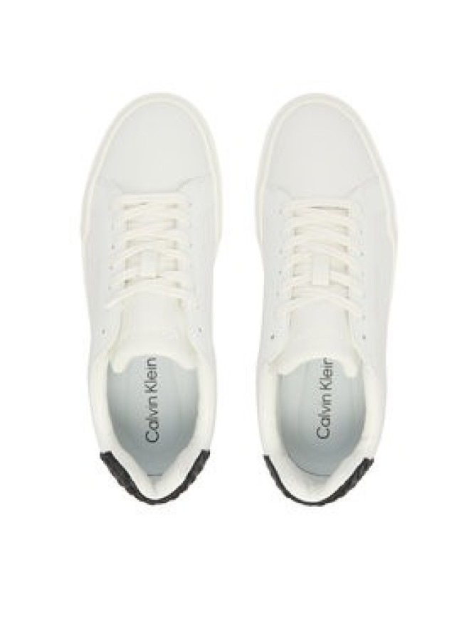 Calvin Klein Sneakersy Chunky Cupsole Laceup Lth Bt Aop YW0YW02036 Biały