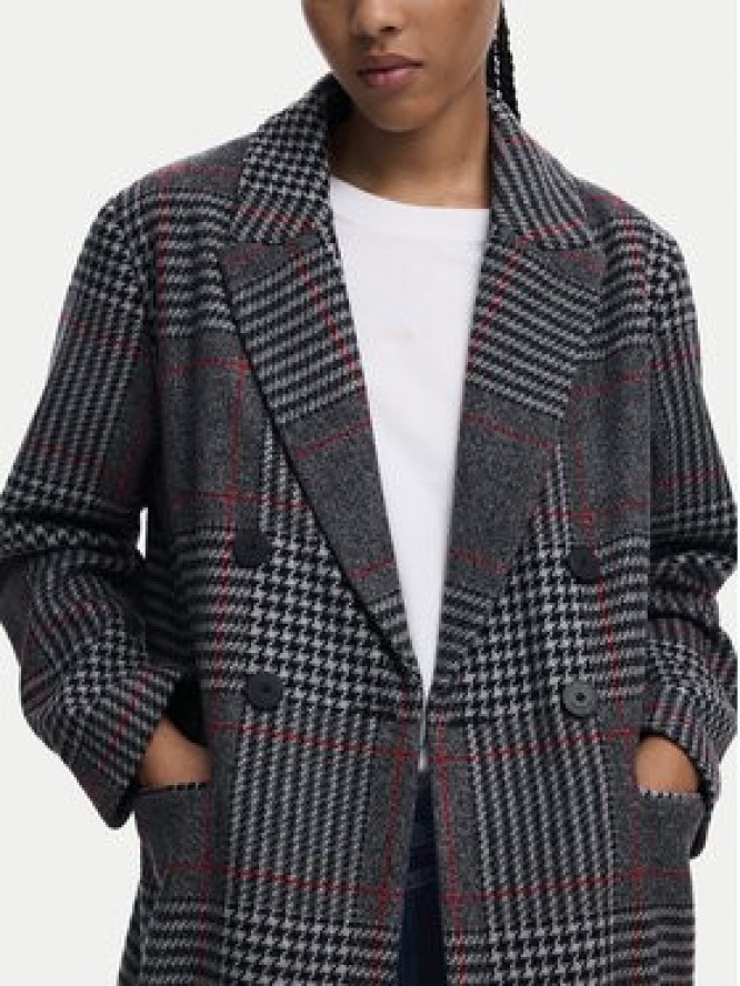 Desigual Płaszcz wełniany Capucha 25WWEW13 Szary Regular Fit