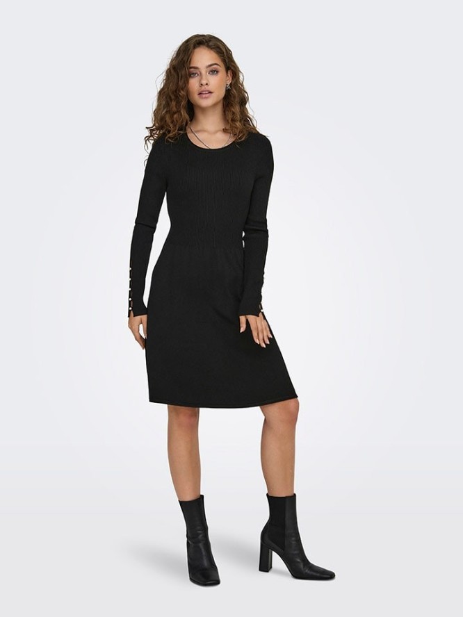 ONLY Sukienka dzianinowa w kolorze czarnym rozmiar: L