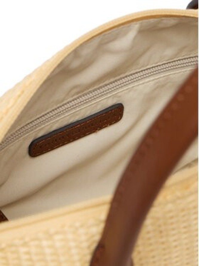 Tommy Hilfiger Torebka Popette Mini Tote Raffia AW0AW18523 Beżowy