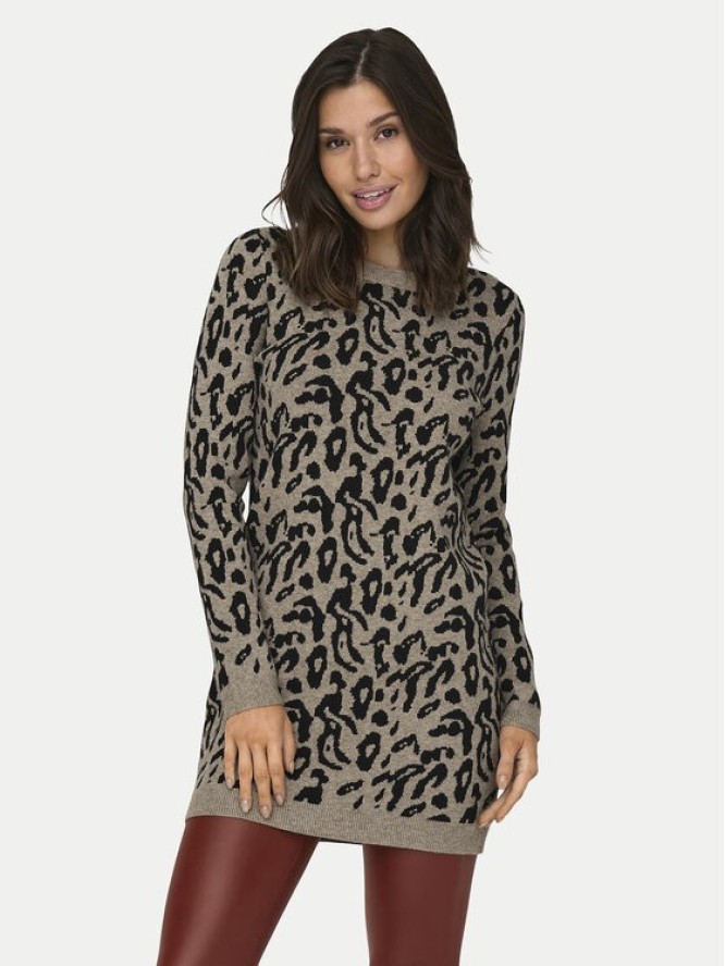 ONLY Sukienka dzianinowa Jenni 15321988 Beżowy Regular Fit