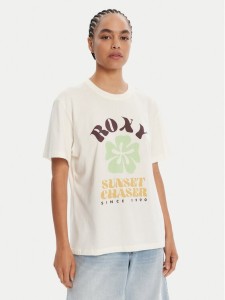 Roxy T-Shirt Hangloose Poster ERJZT06018 Écru Regular Fit