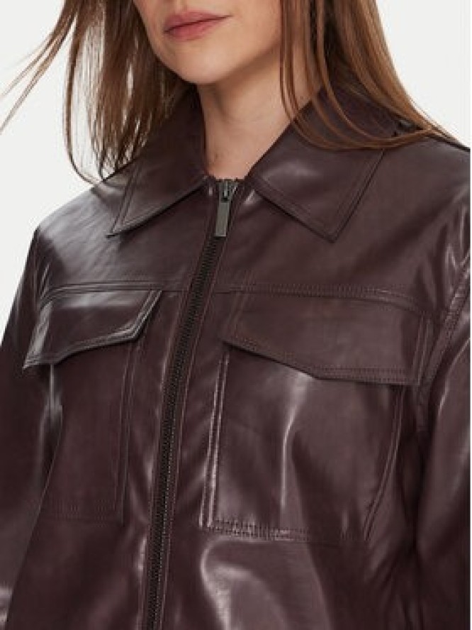 French Connection Kurtka z imitacji skóry Price 75ZAL 60 Bordowy Regular Fit