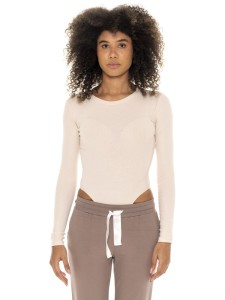 Leone 1947 Chic Tones Langarm-Body z gewebter Rückseite