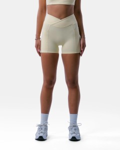 Damskie szorty z wysokim stanem i kieszenią fitness – Encore – Butter