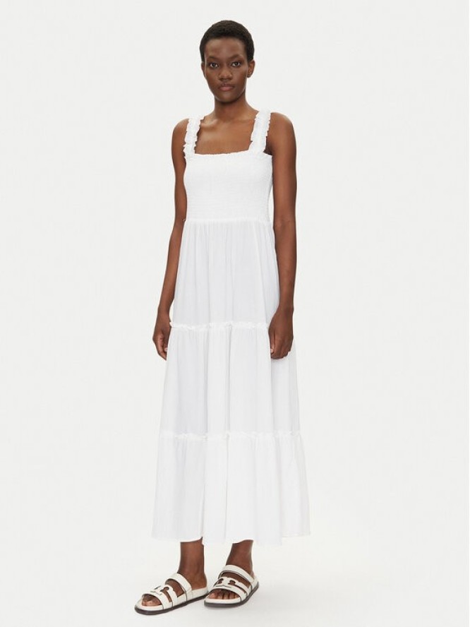 Iconique Sukienka letnia IC25-009 Biały Regular Fit