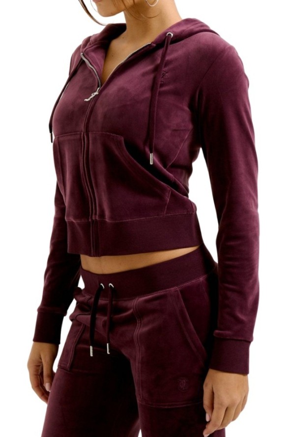 JUICY COUTURE Fioletowa damska bluza Robertson Hoodie, Rozmiar M