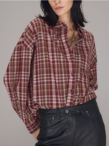 Koszula w kratę - bordowy