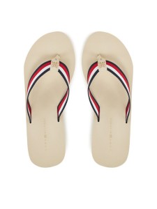 Tommy Hilfiger Japonki Th Corporate Wedge Beach Sandal FW0FW08520 Beżowy