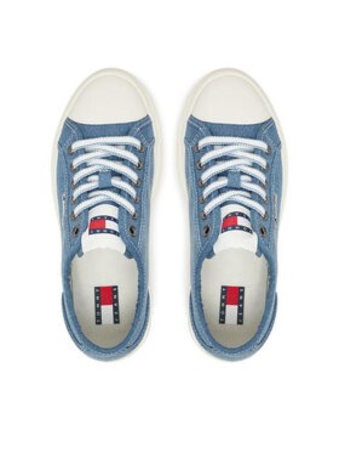 Tommy Jeans Sneakersy Tjw Foxing Flatform Lc EN0EN02736 Niebieski