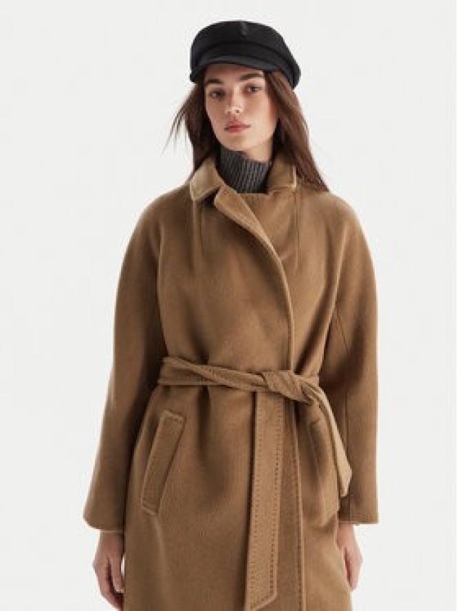 Weekend Max Mara Płaszcz wełniany Tempera 2525016082 Brązowy Regular Fit